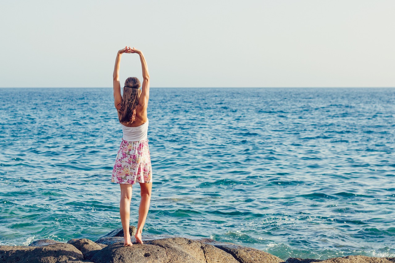 summer, nature, young woman